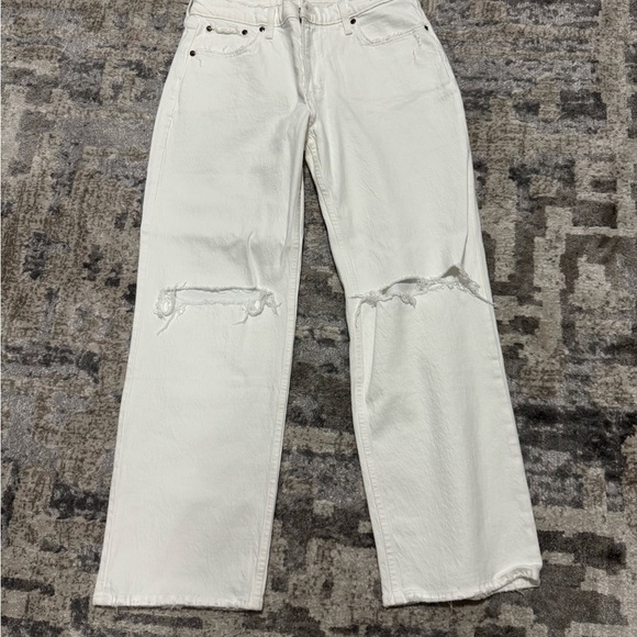 Abercrombie & Fitch White Straight Leg Jeans - Picture 1 of 3